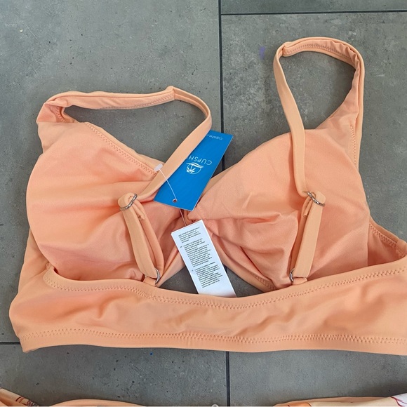 NEW Cupshe Romantic Flower Twist-Front Bralette and Hipster Bikini orange small - Picture 11 of 12